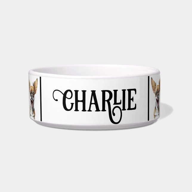 Personalized Mean Chihuahua | Funny Dogs Bowl (Front)