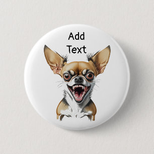 Personalized Mean Chihuahua Funny Dogs Button