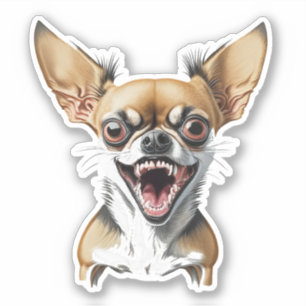 Personalized Mean Chihuahua   Funny Dogs Sticker