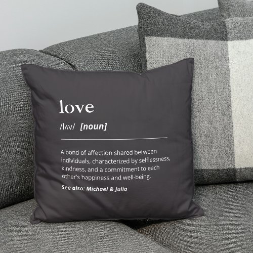 Personalized Meaning of Love Custom Names Modern Throw Pillow