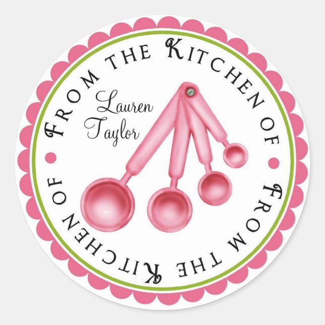 Personalized  Measuring Spoon Kitchen Stickers (Front)