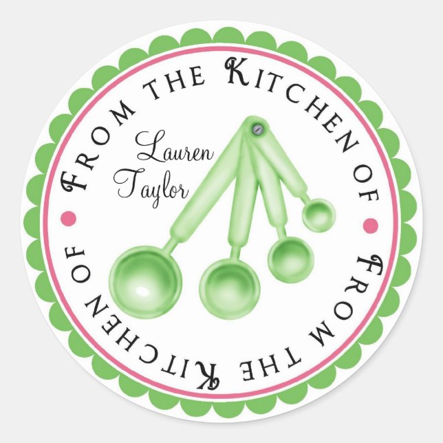 Personalized  Measuring Spoon Kitchen Stickers (Front)