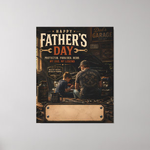 Personalized Mechanic Dad Canvas Wall Art