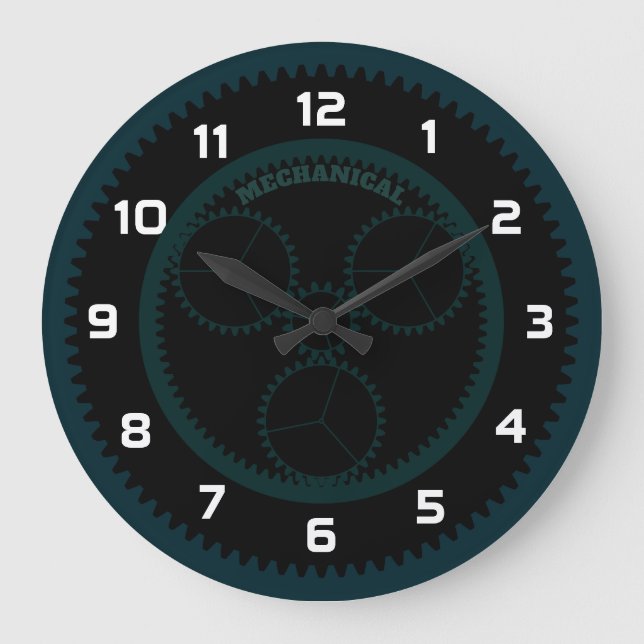 Personalized Mechanical Gear Large Clock (Front)
