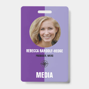 Personalized Media ID Badge / Photo, Name & Title