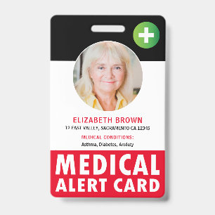 Personalized Medical Alert Card Badge