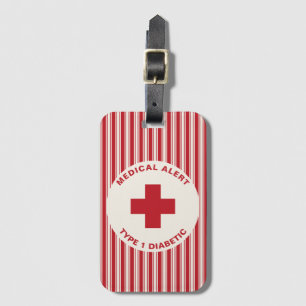 Personalized Medical Alert Diabetic Gift Diabetes Luggage Tag