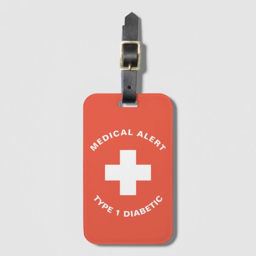 Personalized Medical Alert Diabetic Gift Diabetes Luggage Tag