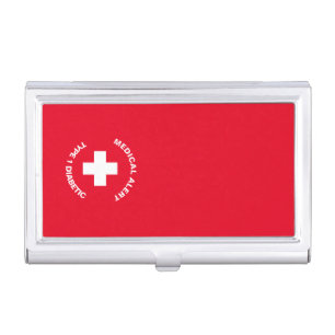 Personalized Medical Alert Diabetic Red Business Card Case