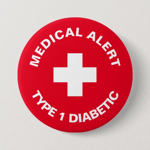 Personalized Medical Alert  Diabetic Red  Button