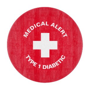 Personalized Medical Alert Diabetic Red Cutting Board