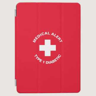 Personalized Medical Alert  Diabetic Red  iPad Air Cover