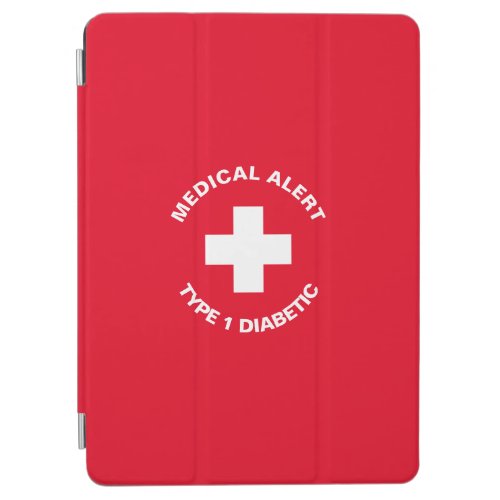 Personalized Medical Alert  Diabetic Red  iPad Air Cover