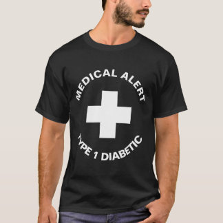 Personalized Medical Alert  Diabetic Red  T-Shirt