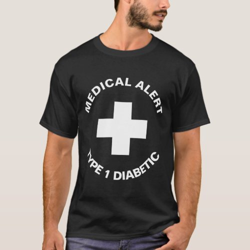 Personalized Medical Alert  Diabetic Red  T_Shirt