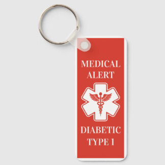 Personalized Medical Alert Diabeties ICE Emergency Keychain