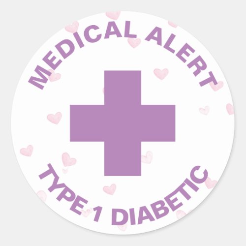 Personalized Medical Alert Insulin Diabetic Cute Classic Round Sticker