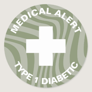 Personalized Medical Alert Insulin Diabetic Cute Classic Round Sticker