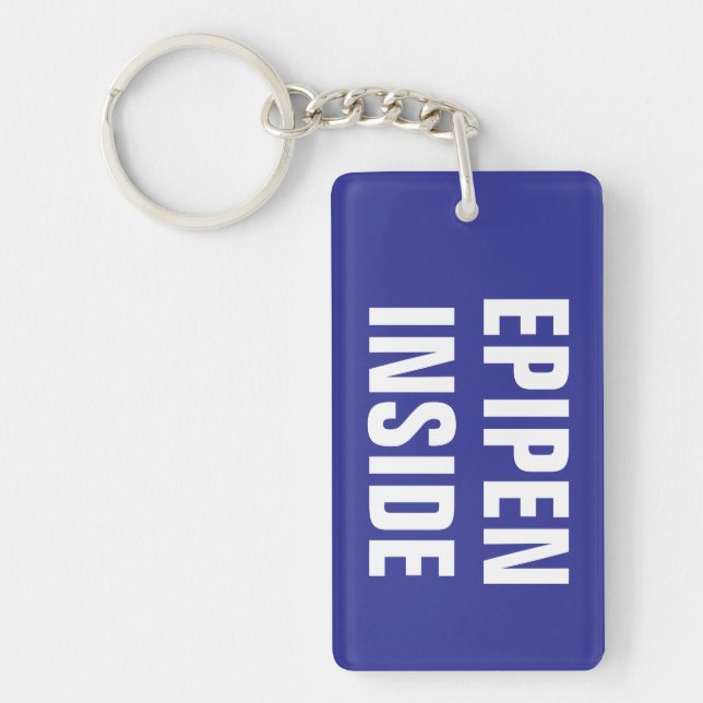 Personalized Medical Alert Tag EPIPEN Emergency  Keychain (Front)