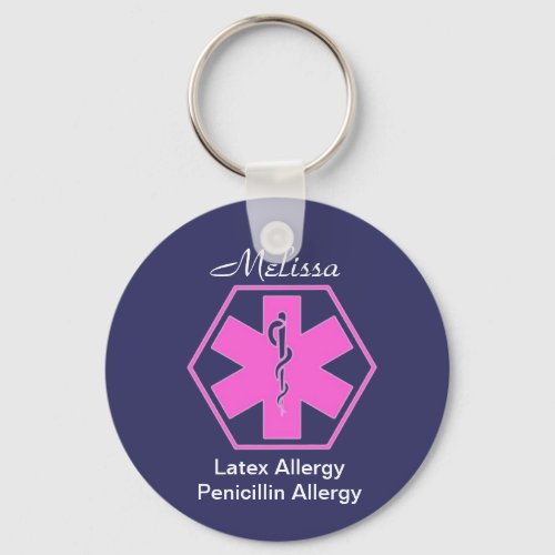 Personalized Medical allergy alert keychains