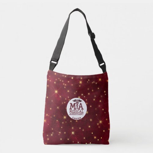  Personalized Medical Assistant Burgundy  Crossbody Bag