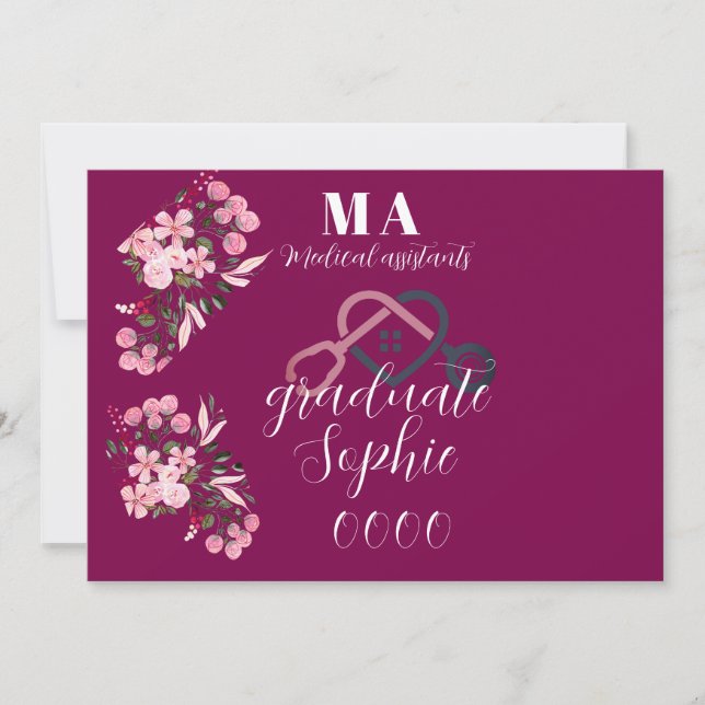 Personalized medical assistants graduate invitation (Front)