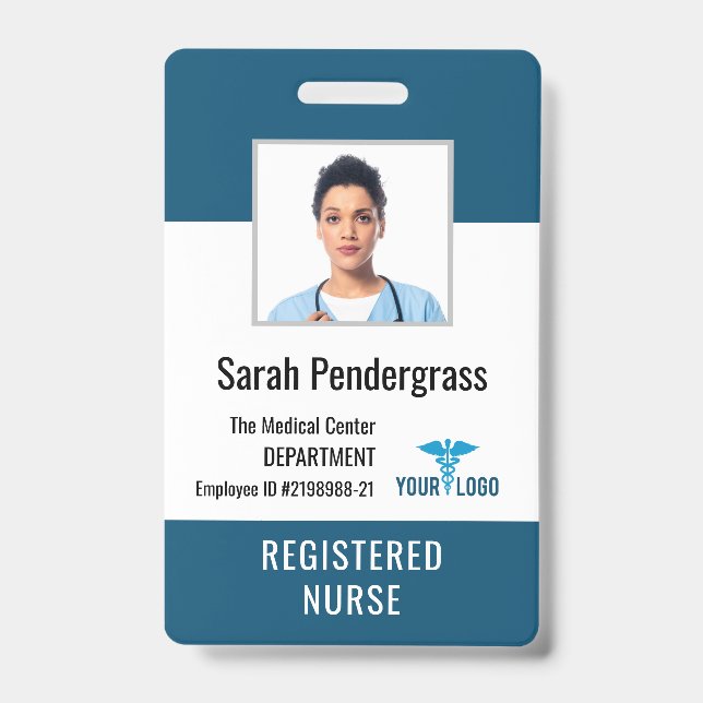 Personalized Medical Center Employee Photo ID Badge (Front)