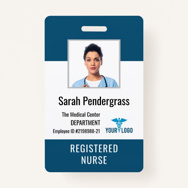 Personalized Medical Center Employee Photo ID Badge (Front)