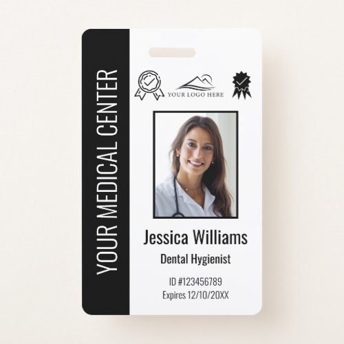 Personalized Medical Certified Employee Black ID Badge