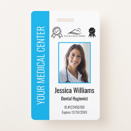 Personalized Medical Certified Employee Blue ID  Badge