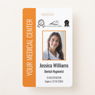 Personalized Medical Certified Employee Orange ID Badge