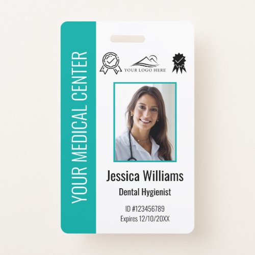 Personalized Medical Certified Employee Teal ID Badge