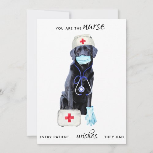 Personalized Medical Cute Nursing Dog Nurses Day Holiday Card
