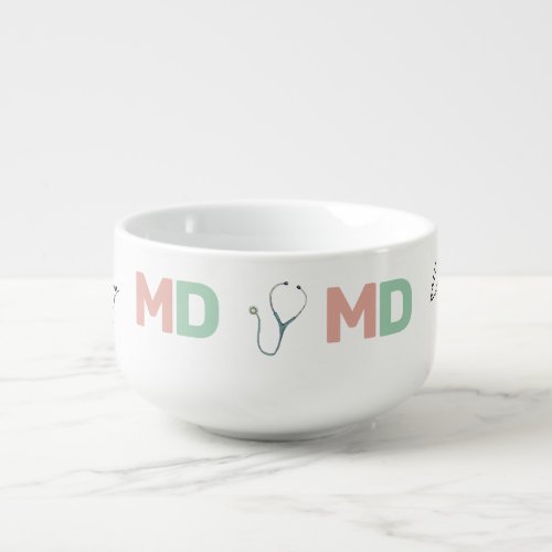 Personalized Medical Doctor MD Retro Name Soup Mug