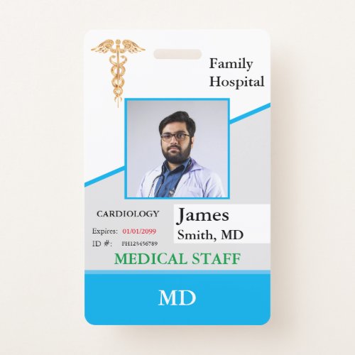 Personalized Medical Employee ID Badge  Barcode