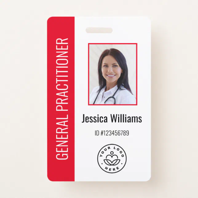 Personalized Medical Employee Logo & Photo ID Badge | Zazzle