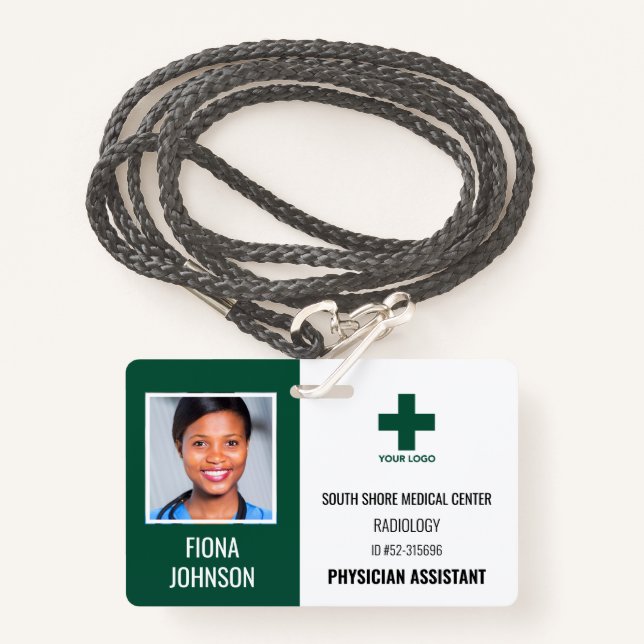 Personalized Medical Employee Logo Photo ID Badge (Front with Lanyard)