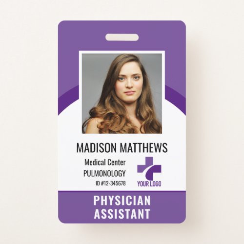 Personalized Medical Employee Logo  Photo ID Badge