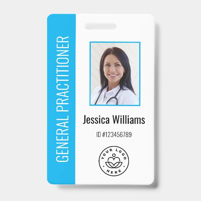 Personalized Medical Employee Logo & Photo ID Badge (Front)
