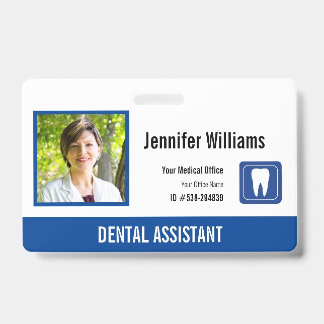 Personalized Medical Employee Logo Photo ID Badge (Front)