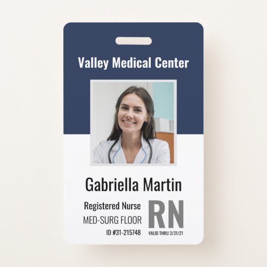 Personalized Medical Employee Photo ID Badge