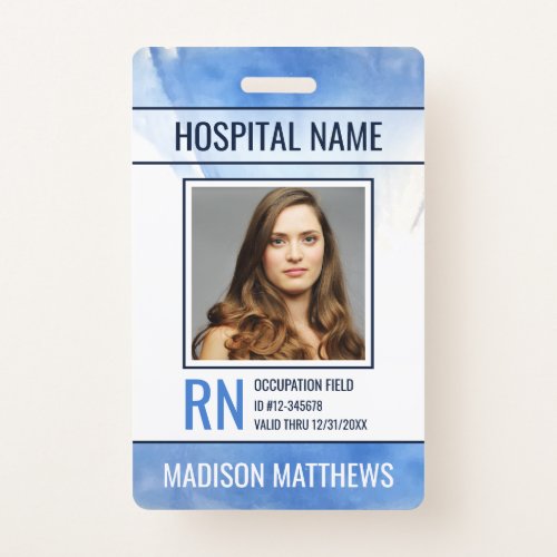 Personalized Medical Employee Photo ID Badge