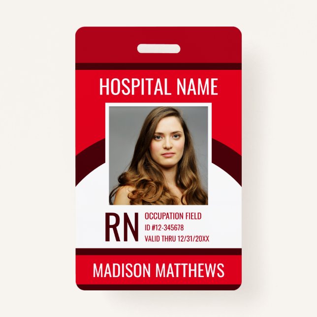 Personalized Medical Employee Photo ID Badge (Front)