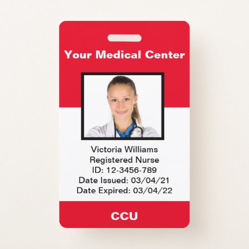 Personalized Medical Employee Photo ID Badge