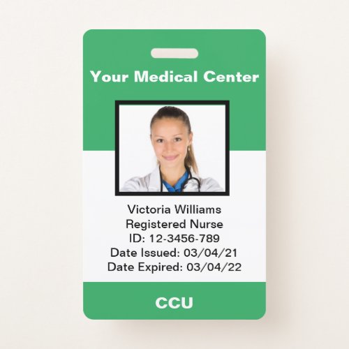 Personalized Medical Employee Photo ID Badge