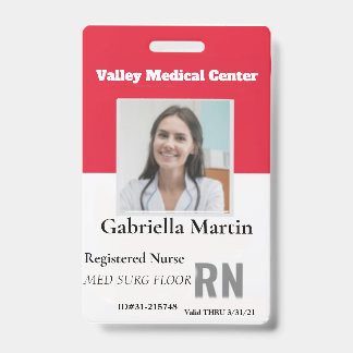 Personalized Medical Employee Photo ID Badge