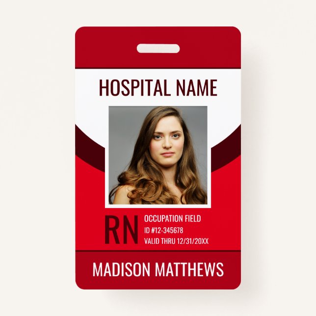 Personalized Medical Employee Photo ID Badge (Front)