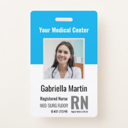 Personalized Medical Employee Photo ID Badge | Zazzle