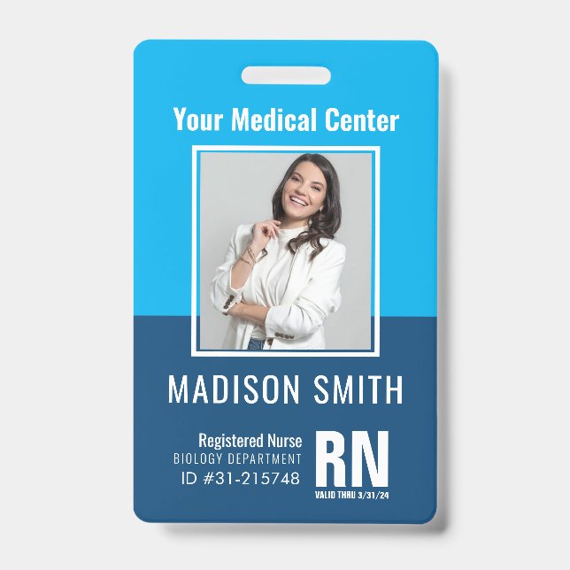 Personalized Medical Employee Photo ID Badge (Front)