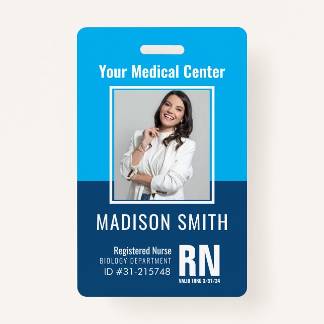 Personalized Medical Employee Photo ID Badge (Front)